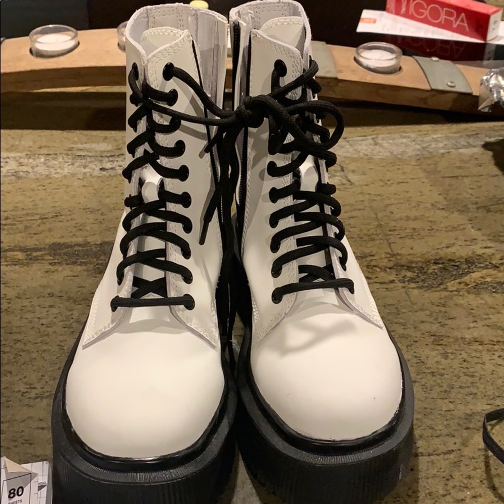 white platform jeffery campbell combat boots - Picture 1 of 2